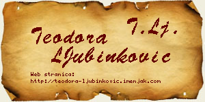 Teodora LJubinković vizit kartica